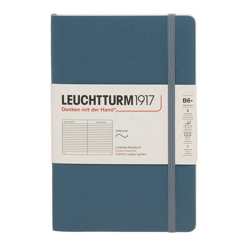 Leuchtturm1917 Softcover Stone Blue Ruled B6 Notebook