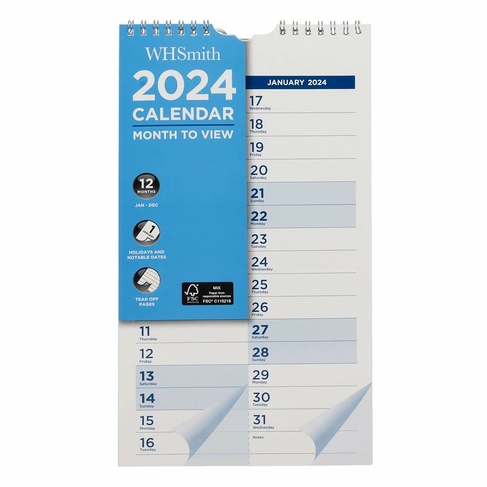 WHSmith 2024 Commercial Calendar Month To View