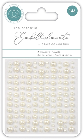 Craft Consortium The Essentials Self Adhesive Pearls Natural (Pack of 143)