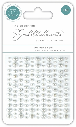 Craft Consortium The Essentials Self Adhesive Pearls Silver (Pack of 143)