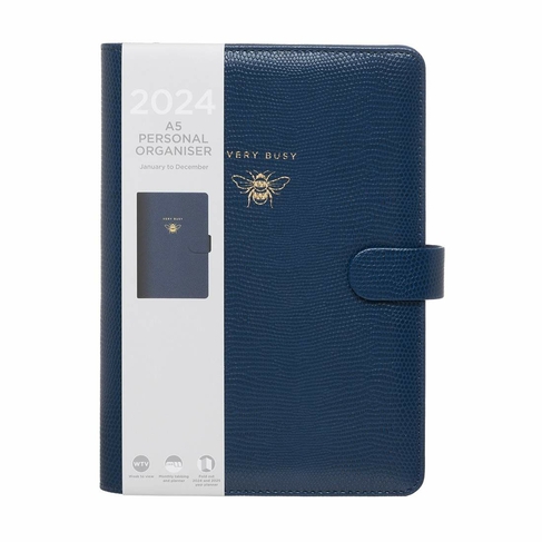 WHSmith A5 2024 Busy Bee Navy Personal Organiser