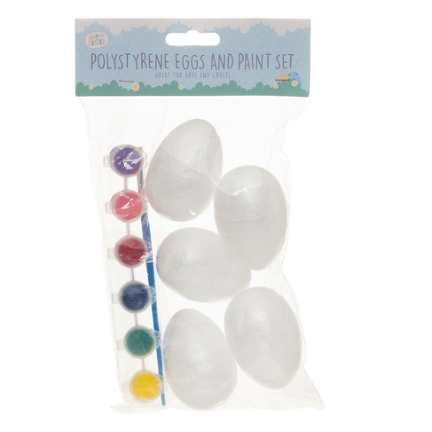 Polystyrene Eggs And Paint Set