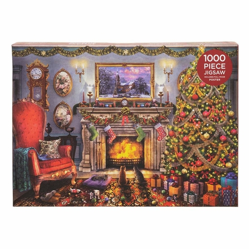 WHSmith 1000 Piece Cosy Cats By The Fire Jigsaw Puzzle
