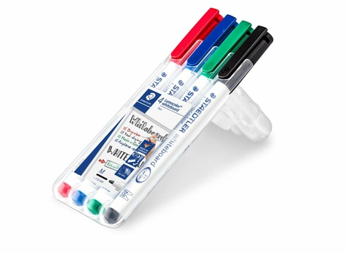 STAEDTLER Lumocolor Assorted Colour Fine Whiteboard Markers (Pack of 4)