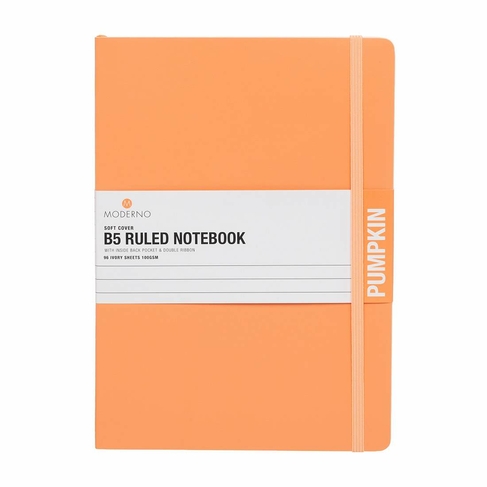WHSmith Moderno Colour B5 Pumpkin Ruled Softback Notebook