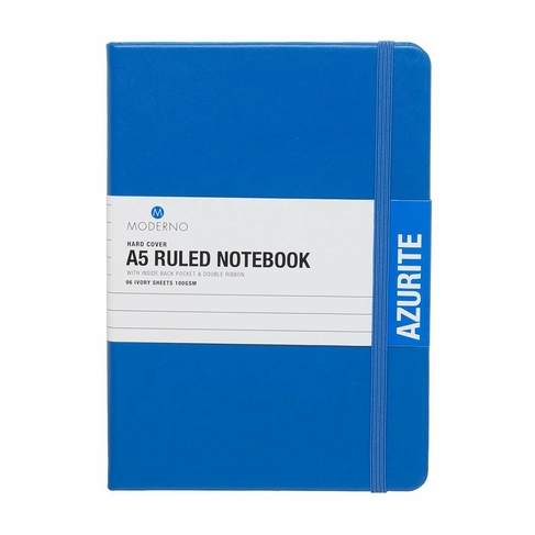 WHSmith Moderno Colour A5 Azurite Ruled Hardback Notebook
