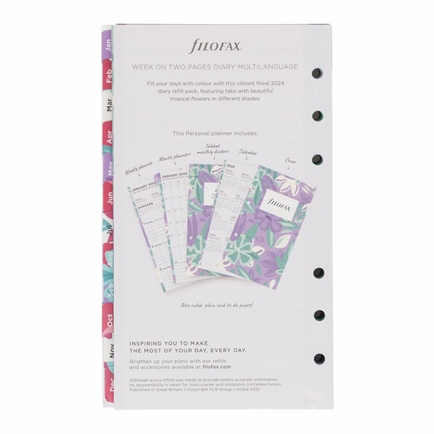 Filofax Personal Week On Two Pages 2024 Diary Refill