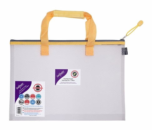 Snopake EVA Mesh High Capacity Project Zippa Bag A4++ Yellow