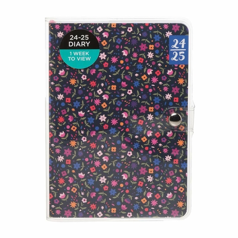 WHSmith Mid-Year 24/25 Ditsy Floral Slipcase Week-To-View A6 Diary