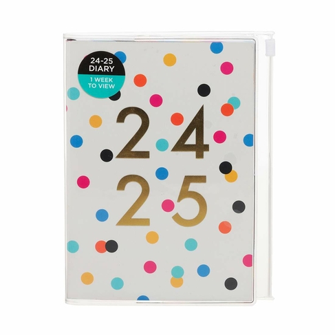 WHSmith Mid-Year 24/25 Confetti Slipcase Week-To-View A6 Plus Diary