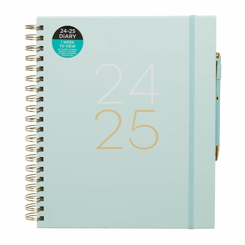 WHSmith Mid-Year 24/25 Tabbed Post-Quarto Week-To-View Diary with Pen