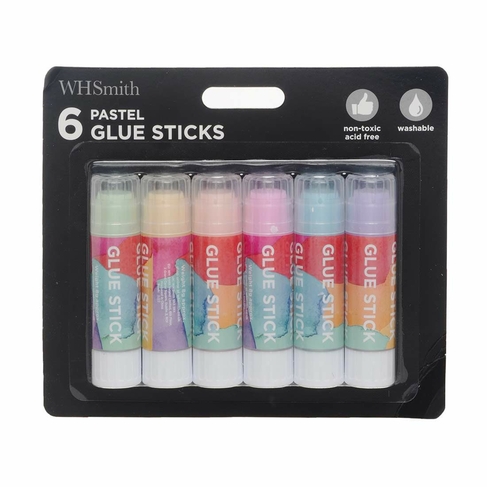 WHSmith Pastel Gluesticks Pack of 6
