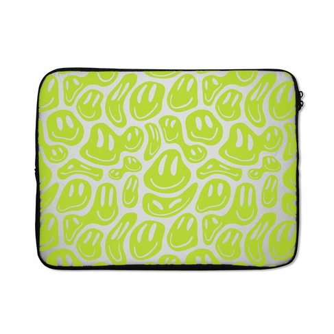 Dyefor Green Happy Faces 16 Inch Laptop Bag