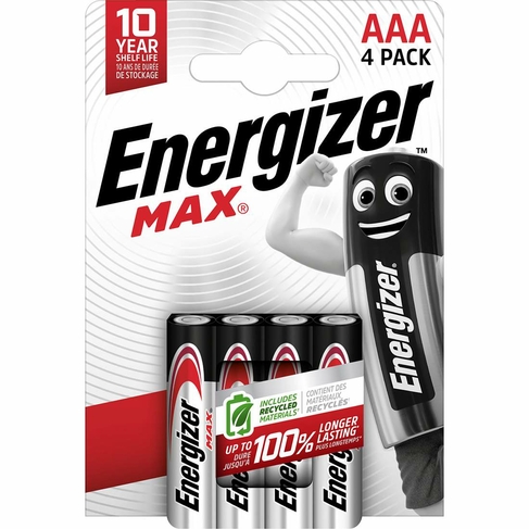 Energizer Max AAA Alkaline Batteries 4 Pack