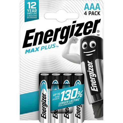 Energizer Max Plus AAA Alkaline Batteries 4 Pack