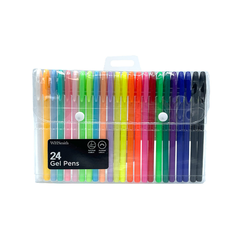 WHSmith 24 Assorted Coloured Gel Pens 