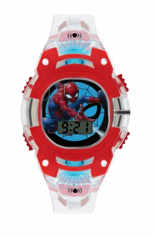 Disney's Marvel Spiderman Watch with Clear Plastic Strap