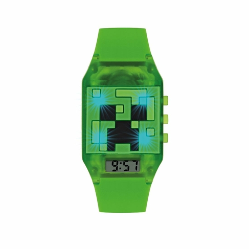 Minecraft Watch with Green Silicon Strap
