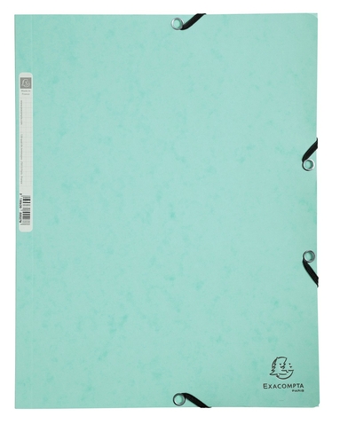 Exacompta Aquarel 3 Flap Elasticated Folder Green