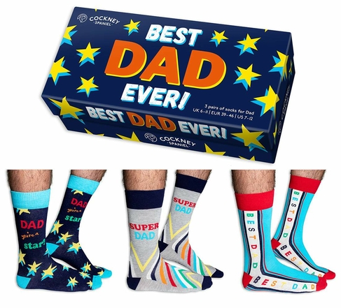 Cockney Spaniel Best Dad Ever Mens Socks Gift Box