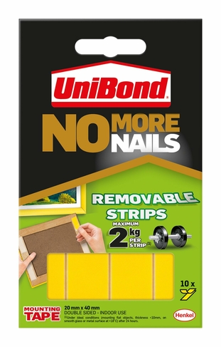 UniBond No More Nails Removable Double-Sided Mounting Strips (Pack of 10)
