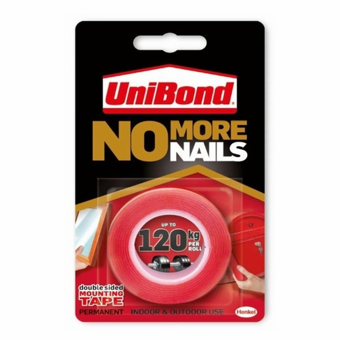 UniBond No More Nails Double-Sided Mounting Tape for Weights up to 120kg