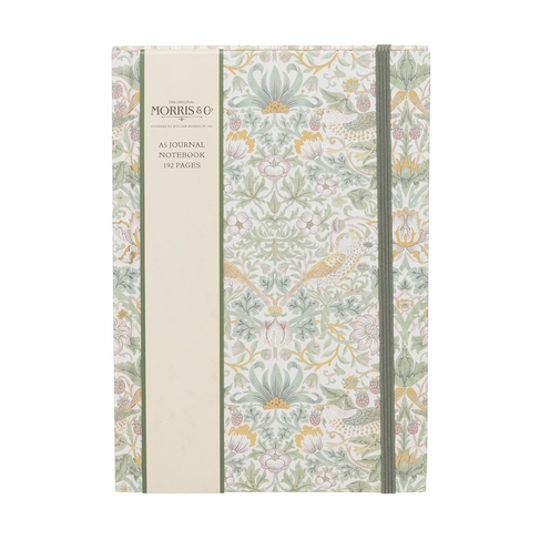William Morris A5 Green Linen Journal