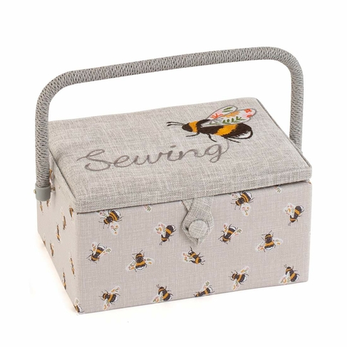Hobbygift Medium Embroidered Sewing Box - Sewing Bee