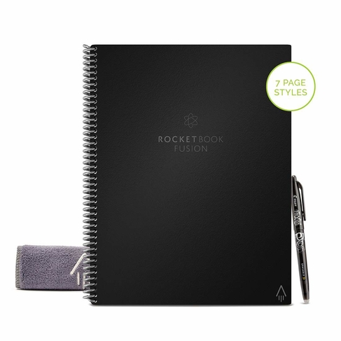 Rocketbook Fusion A4 (Letter) Digital Notebook Planner with Pen and Wipe Black