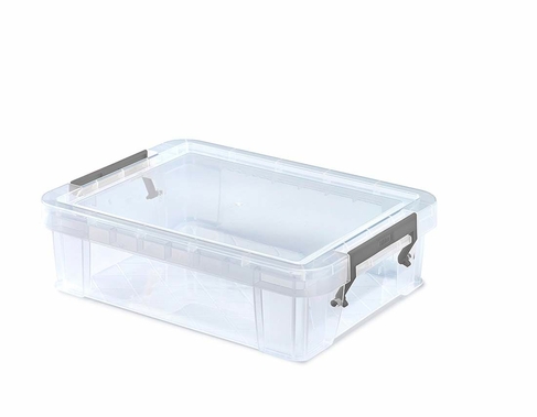 Whitefurze Allstore 2.3L Storage Box with Silver Lid Clamp