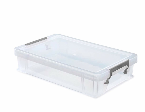 Whitefurze Allstore 5.5L Storage Box with Silver Lid Clamp