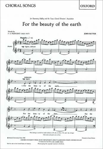 For the beauty of the earth: (SA vocal score)