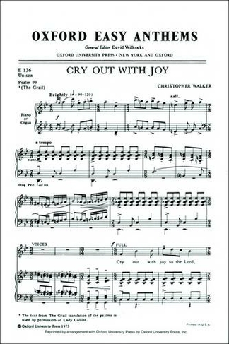 Cry out with joy: (Vocal score)