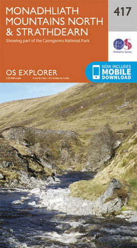 Monadhliath Mountains North and Strathdearn: (OS Explorer Map 417 September 2015 ed)
