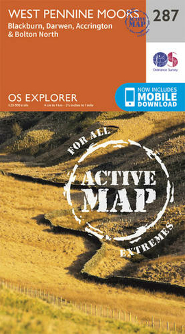 West Pennine Moors - Blackburn, Darwen and Accrington: (OS Explorer Active Map 287 September 2015 ed)