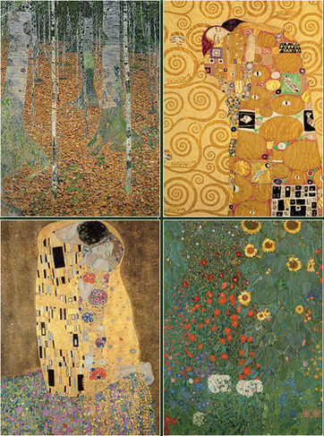 Set of Four Magnetic Notepads: KLIMT: A Collection of Handy Notepads with Easy Magnetic Fastening, Contained Within a Decorative Box
