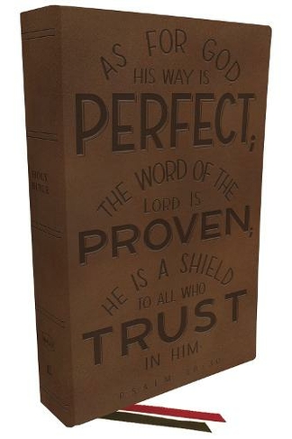 NKJV, Thinline Bible, Verse Art Cover Collection, Genuine Leather, Brown, Red Letter, Comfort Print: Holy Bible, New King James Version