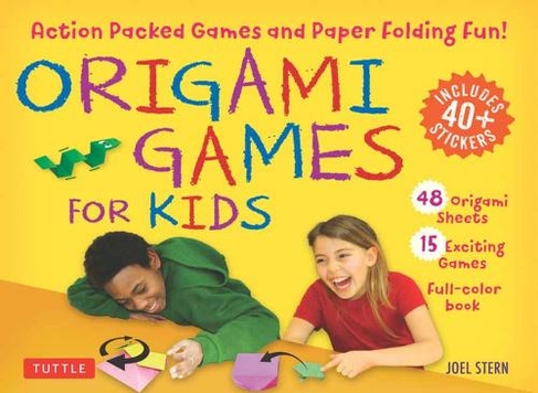 Origami Games for Kids Kit: Action Packed Games and Paper Folding Fun! [Origami Kit with Book, 48 Papers, 75 Stickers, 15 Exciting Games, Easy-to-Assemble Game Pieces]