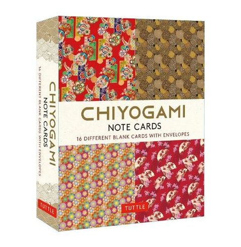 Chiyogami Japanese, 16 Note Cards: 16 Different Blank Cards with 17 Patterned Envelopes in a Keepsake Box!