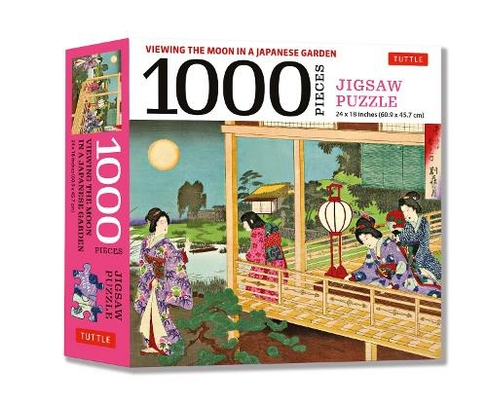 Viewing the Moon Japanese Garden- 1000 Piece Jigsaw Puzzle: Finished Size 24 x 18 inches (61 x 46 cm)