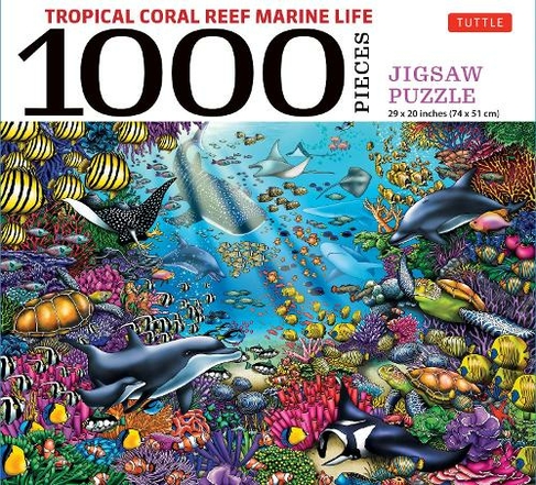 Tropical Coral Reef Marine Life - 1000 Piece Jigsaw Puzzle: Finished Size 29 in X 20 inch (74 x 51 cm)