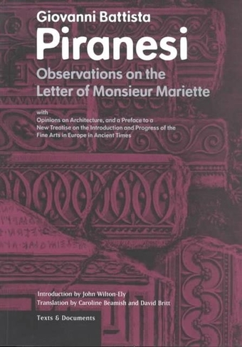 Observations on the Letter of Monsieur Mariette: (Getty Publications -)