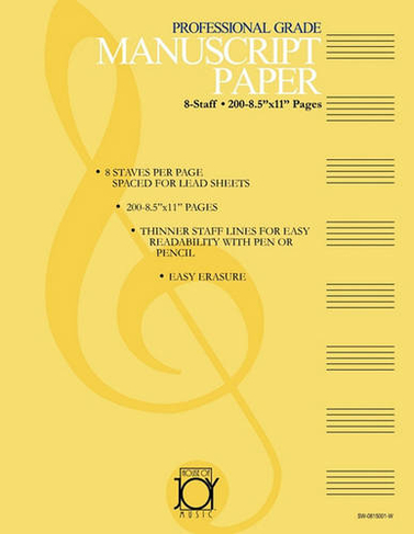 House of Joy Music Deluxe Professional 8-Staff Manuscript Paper