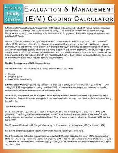 Evaluation & Management (E/M) Coding Calculator
