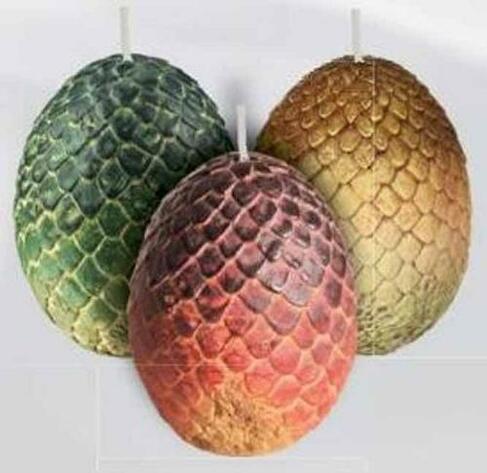 Game of Thrones: Sculpted Dragon Egg Candles: Set of 3