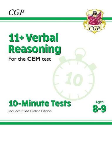 11+ CEM 10-Minute Tests: Verbal Reasoning - Ages 8-9 (with Online Edition): (CGP 11+ Ages 8-9)