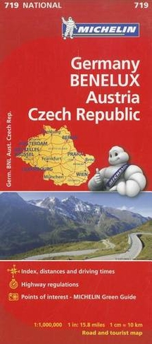 Germany, Benelux, Austria, Czech Republic - Michelin National Map 719: Map (10th Edition)