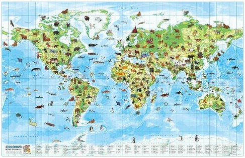 Children's Wall Map: World of Animals: Beautiful wall map ideal for a classroom or a bedroom (Stellanova Globes)
